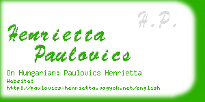 henrietta paulovics business card